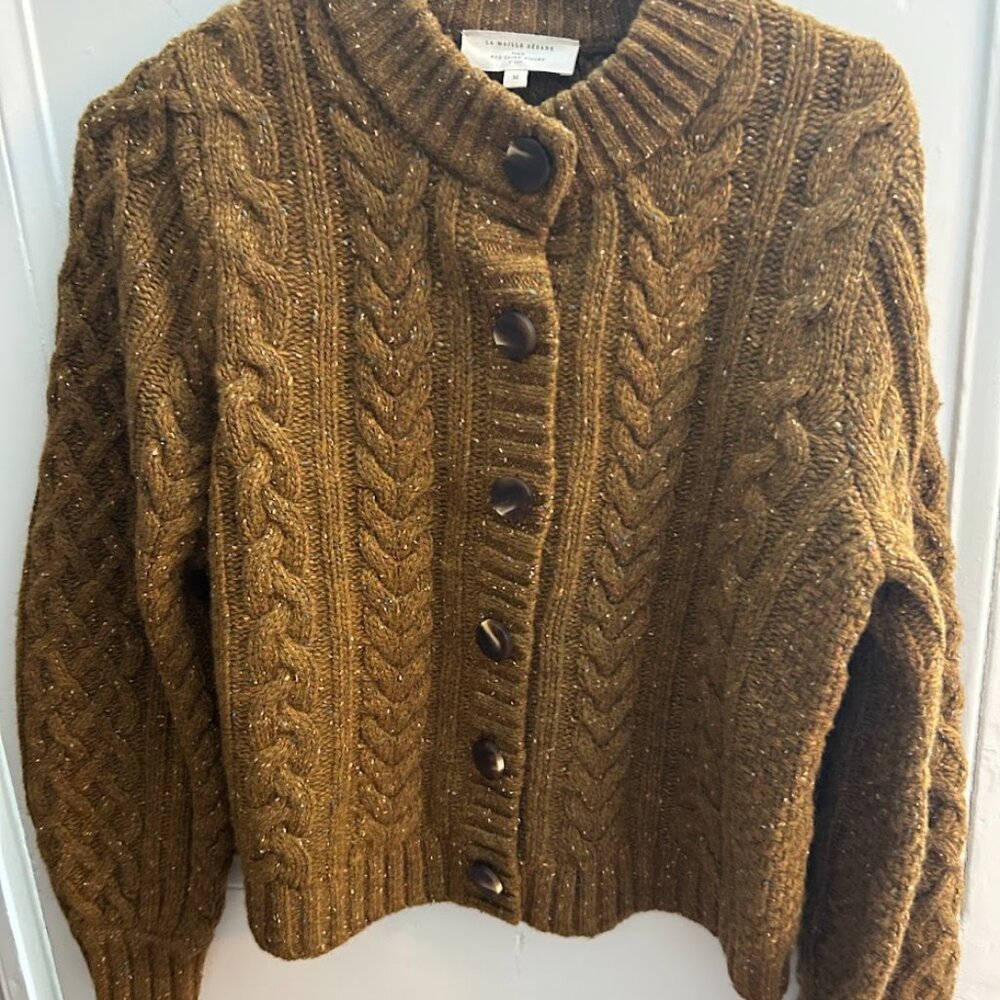 Sezane Andine Cardigan Sweater - Gold - Medium - Picture 2 of 3